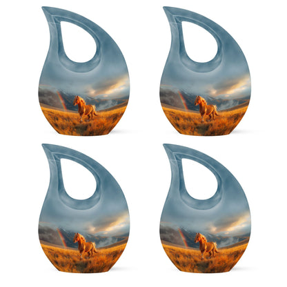 10-inch Runing Horse-themed Cross Drop Memorial Urn