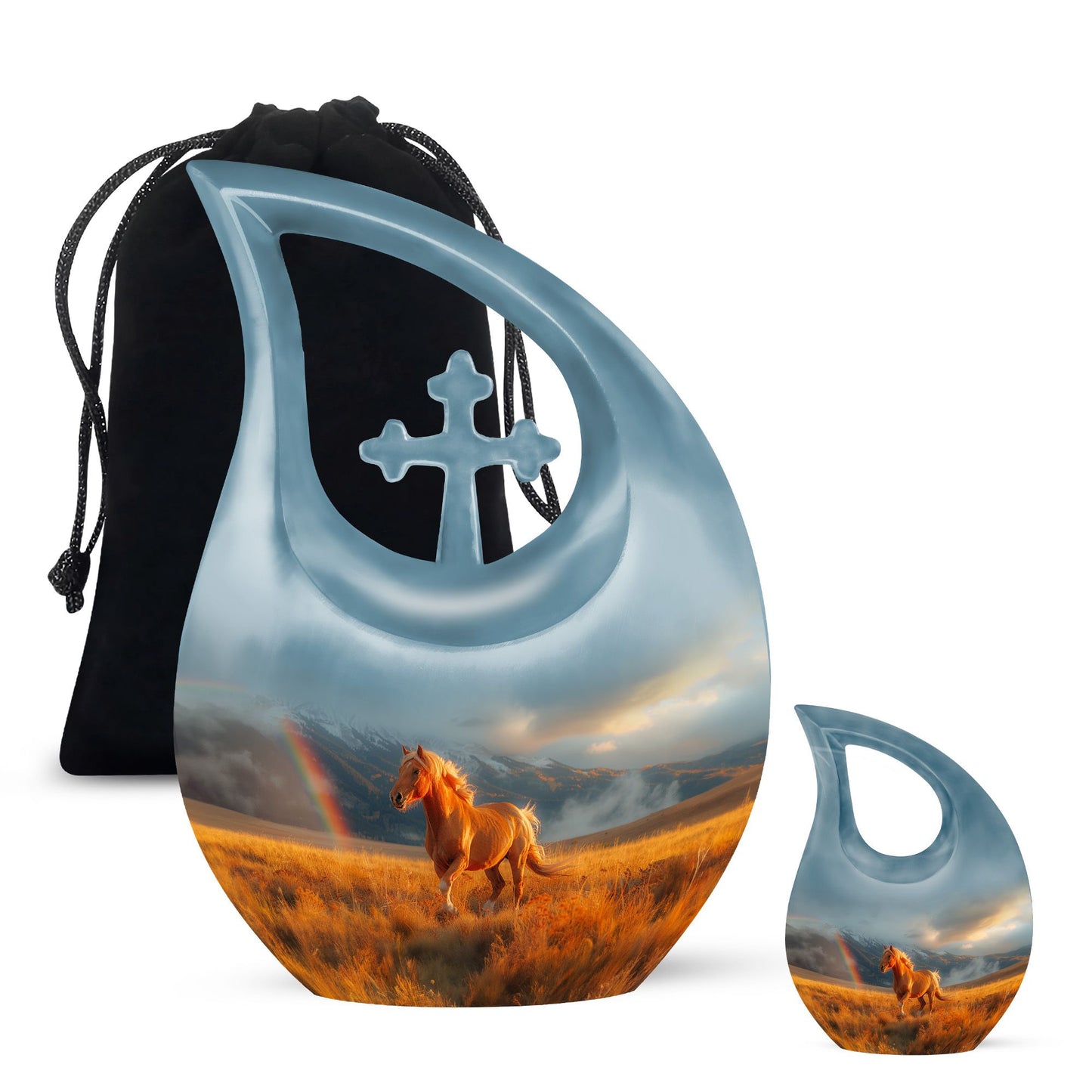 Personalized Horse Cremation Urn for Women - 10-inch, 200 cu in - Yatskia