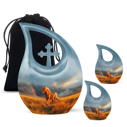 Personalized Horse Cremation Urn for Women - 10-inch, 200 cu in - Yatskia