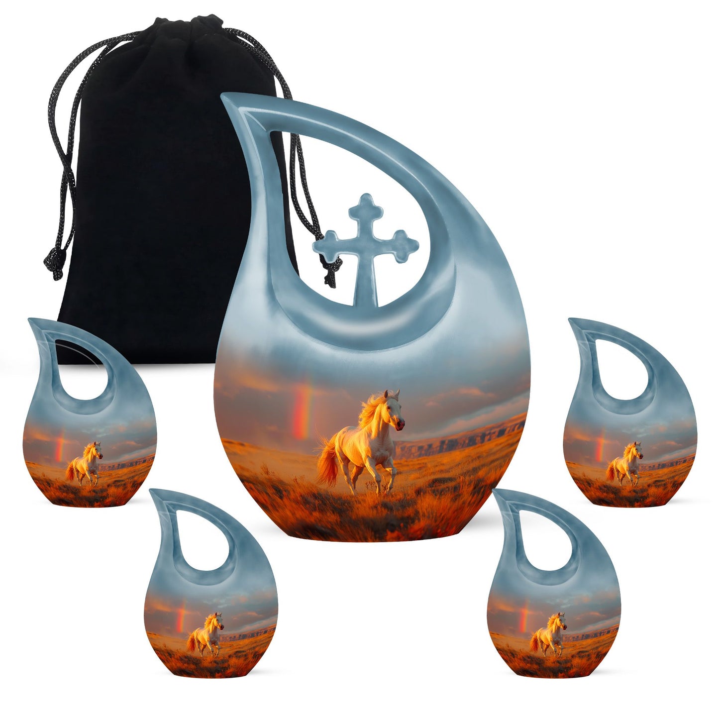 Personalized Horse Cremation Urn for Human Ashes - 10-inch, 200 cu in - Yatskia