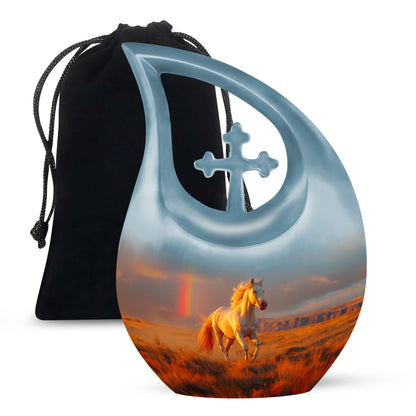 Personalized Horse Cremation Urn for Human Ashes - 10-inch, 200 cu in - Yatskia