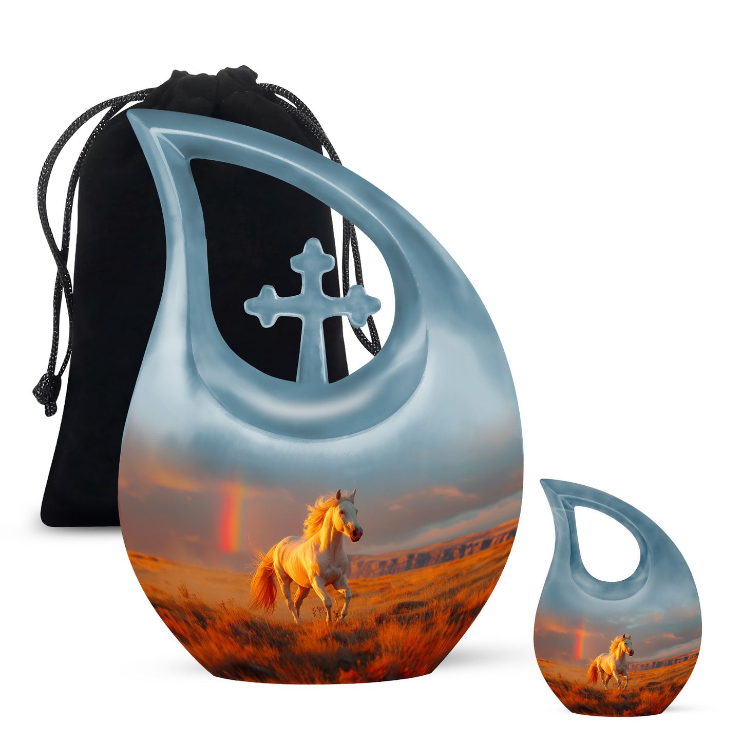 Personalized Horse Cremation Urn for Human Ashes - 10-inch, 200 cu in - Yatskia