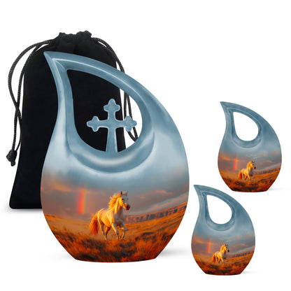 Personalized Horse Cremation Urn for Human Ashes - 10-inch, 200 cu in - Yatskia