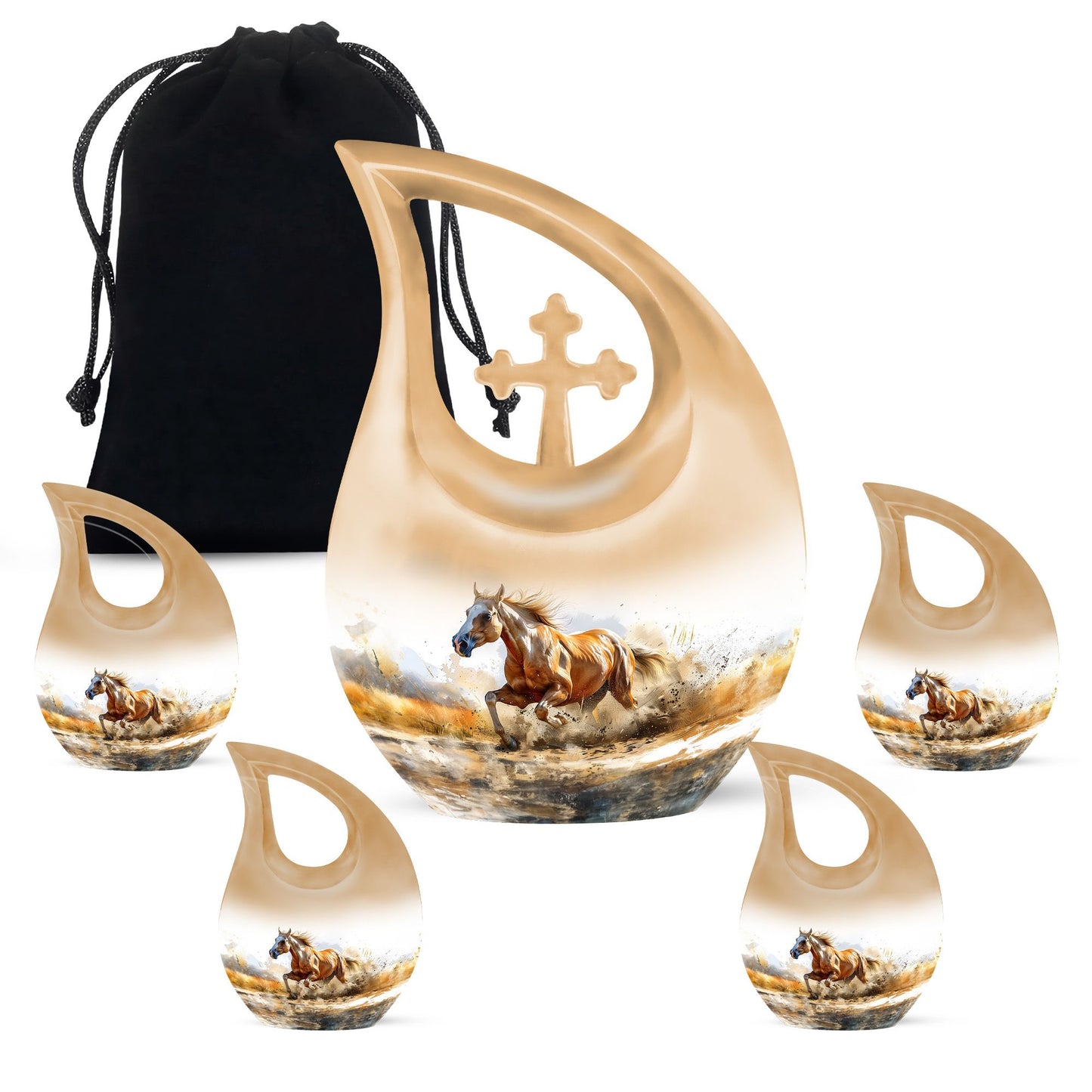 Personalized Horse Cremation Urn for Mom - 10-inch, 200 cu in - Yatskia