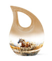 10-inch Cross Drop Design Running Horse Urn for Ashes