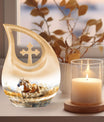 10-inch Cross Drop Design Running Horse Urn for Ashes