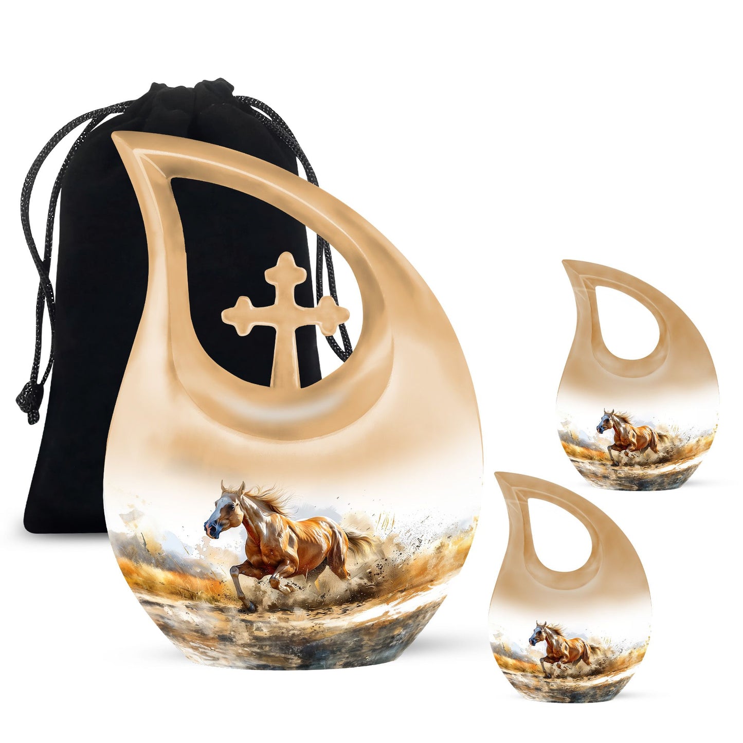 Personalized Horse Cremation Urn for Mom - 10-inch, 200 cu in - Yatskia