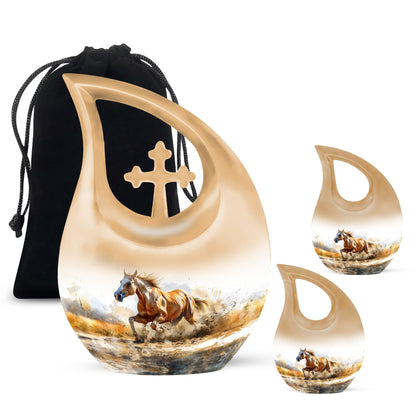 Personalized Horse Cremation Urn for Mom - 10-inch, 200 cu in - Yatskia