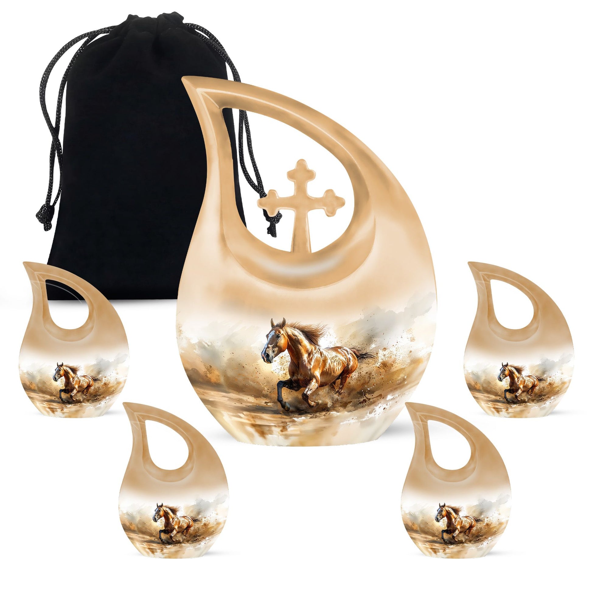 Running Horse Memorial Urn - Adult Urns For Human Ashes For Mom or Dad