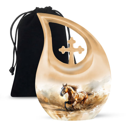 Personalized Horse Memorial Urn for Mom - 10-inch, 200 cu in - Yatskia