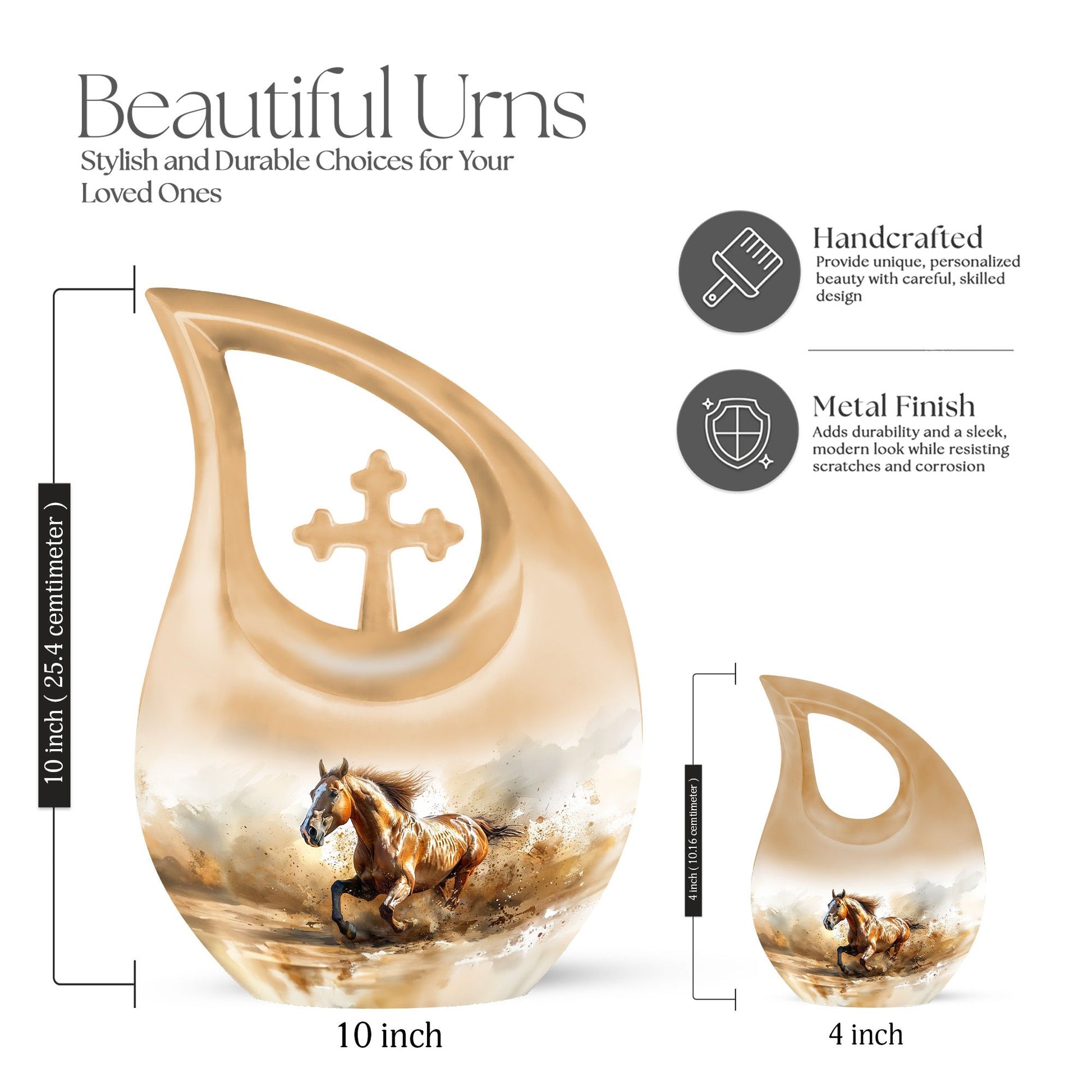 10 Inch Running Horse Memorial Urn