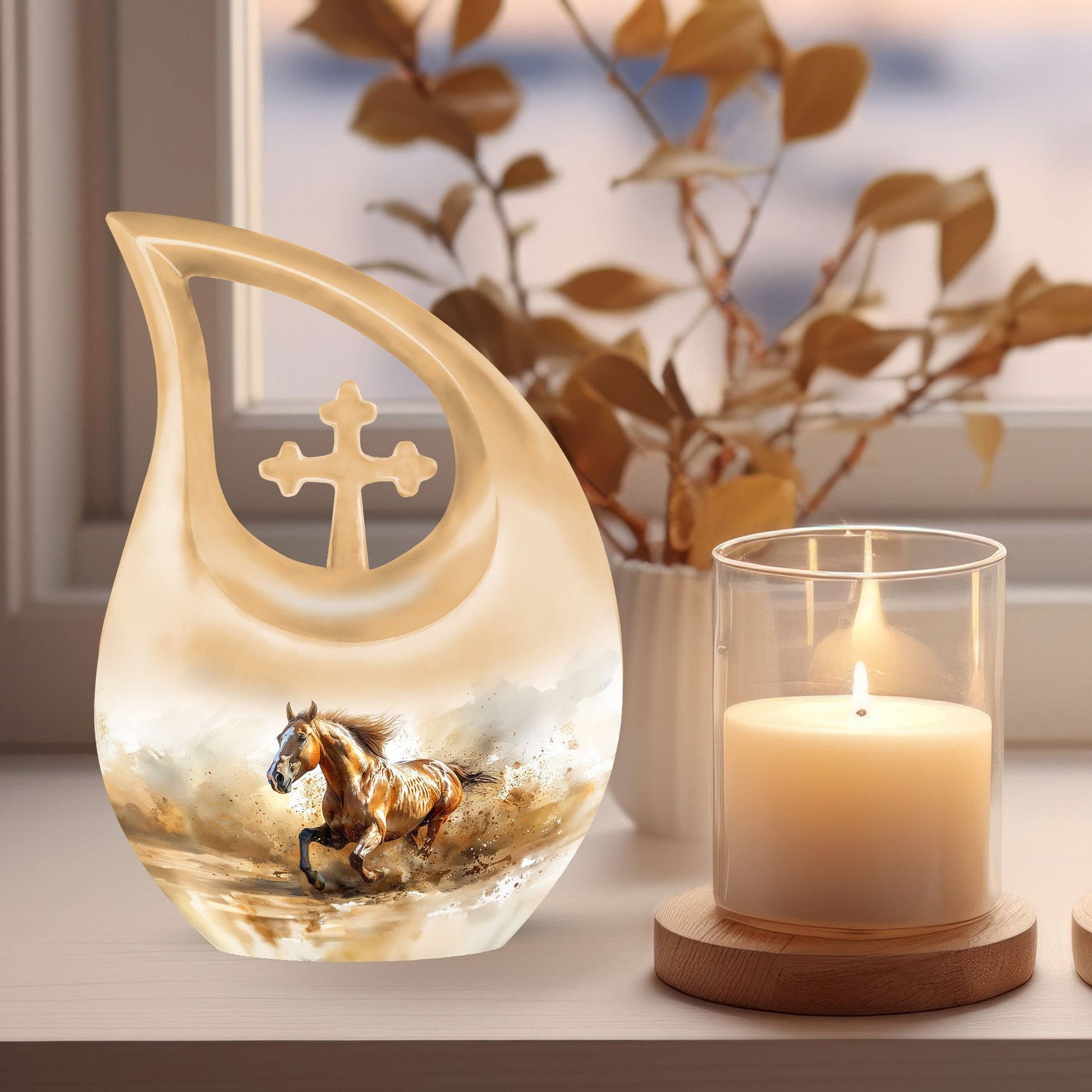 10 Inch Running Horse Memorial Urn