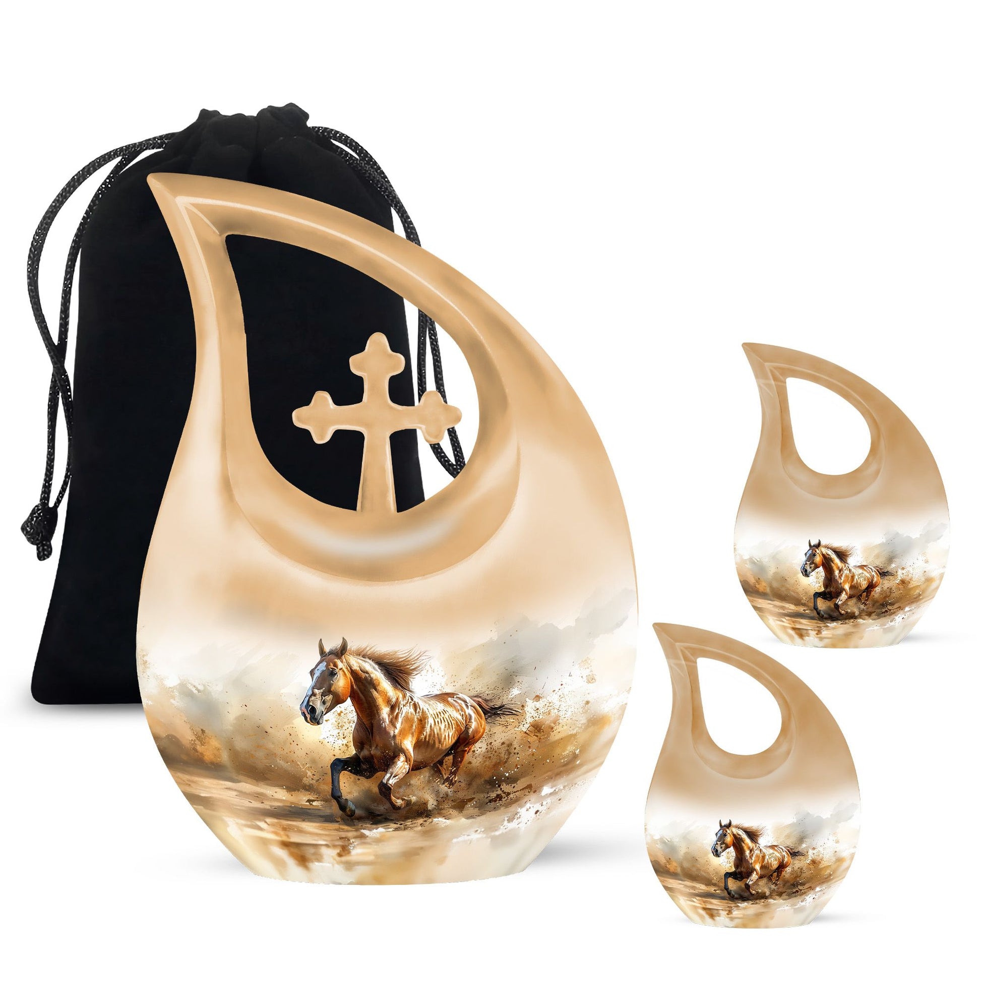 Running Horse Memorial Urn - Adult Urns For Human Ashes For Mom or Dad