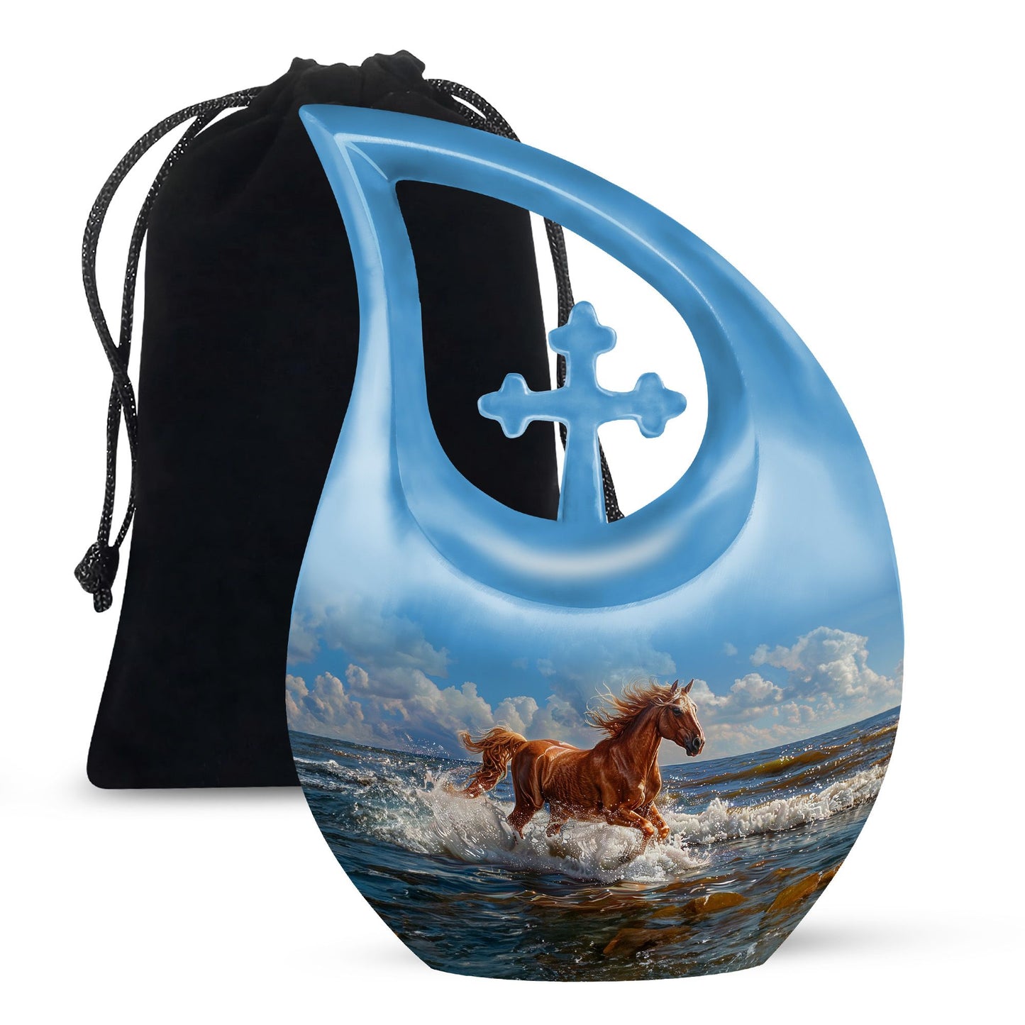 Personalized Horse Cremation Urn for Human Ashes - 10-inch, 200 cu in - Yatskia