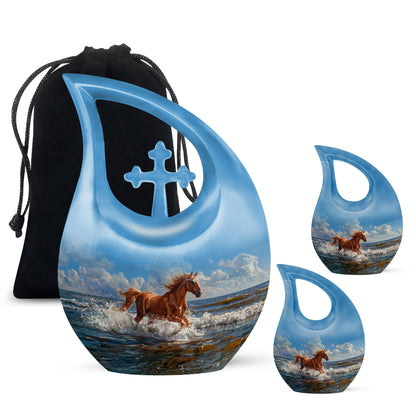 Personalized Horse Cremation Urn for Human Ashes - 10-inch, 200 cu in - Yatskia