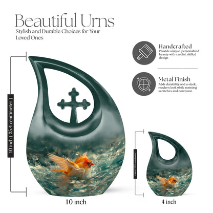 Cardinal Cross Drop Urn