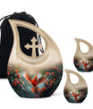 Cardinal Theme Large Urn With 2 Keepsake Urn