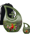 Cardinal Theme Large Urn With 1 Keepsake Urn