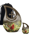 Cardinal Theme Large Urn With 1 Keepsake Urn