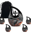 10 Inch Crow Urn with Cross Drop design Urn
