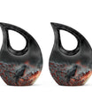 10 Inch Crow Urn with Cross Drop design Urn