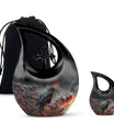 10 Inch Crow Urn with Cross Drop design Urn