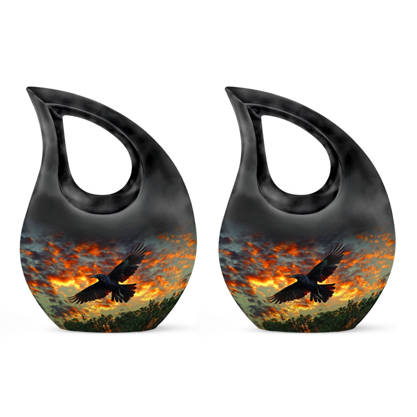 Cross Drop 10 Inch Crow Urn