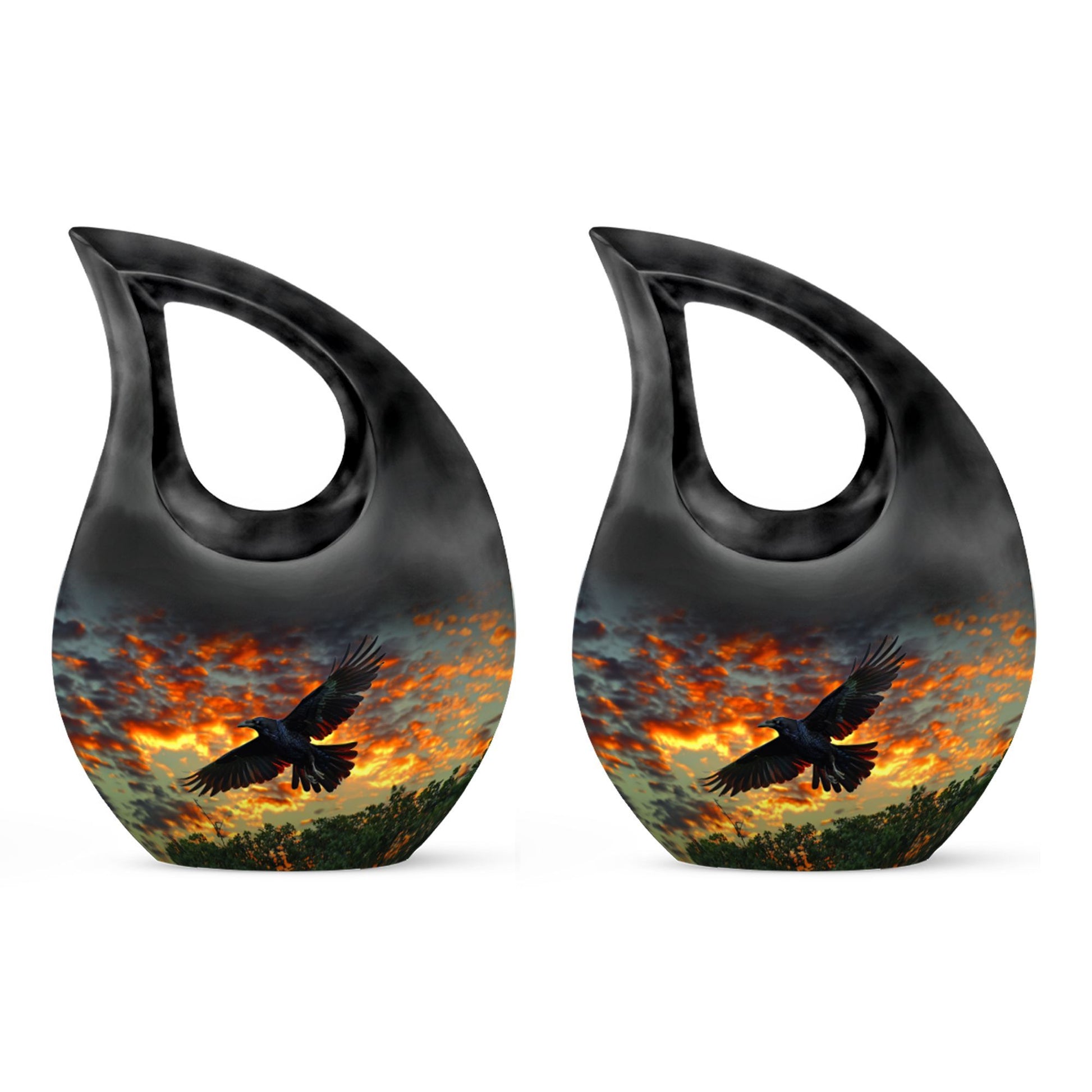 Cross Drop 10 Inch Crow Urn