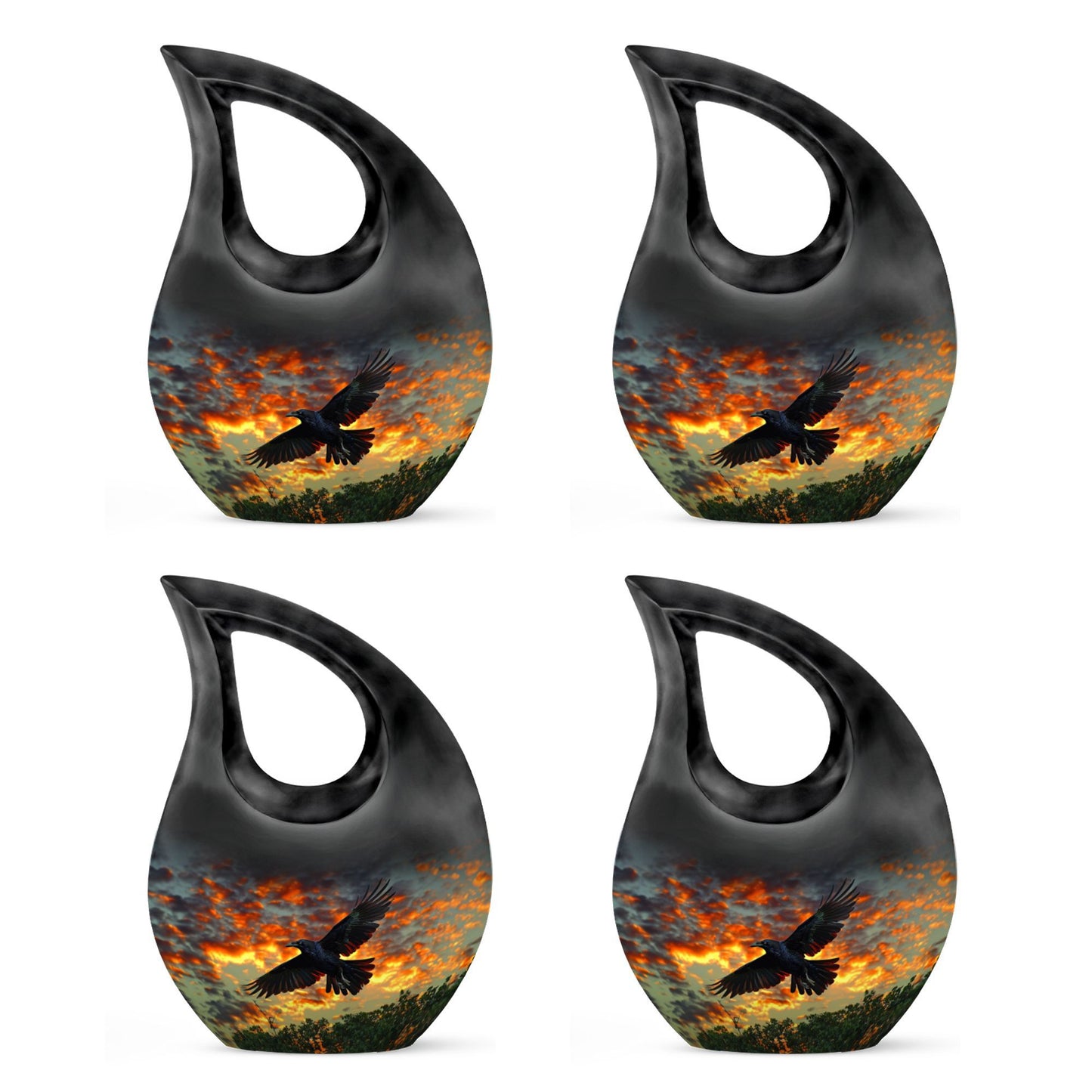 Cross Drop 10 Inch Crow Urn