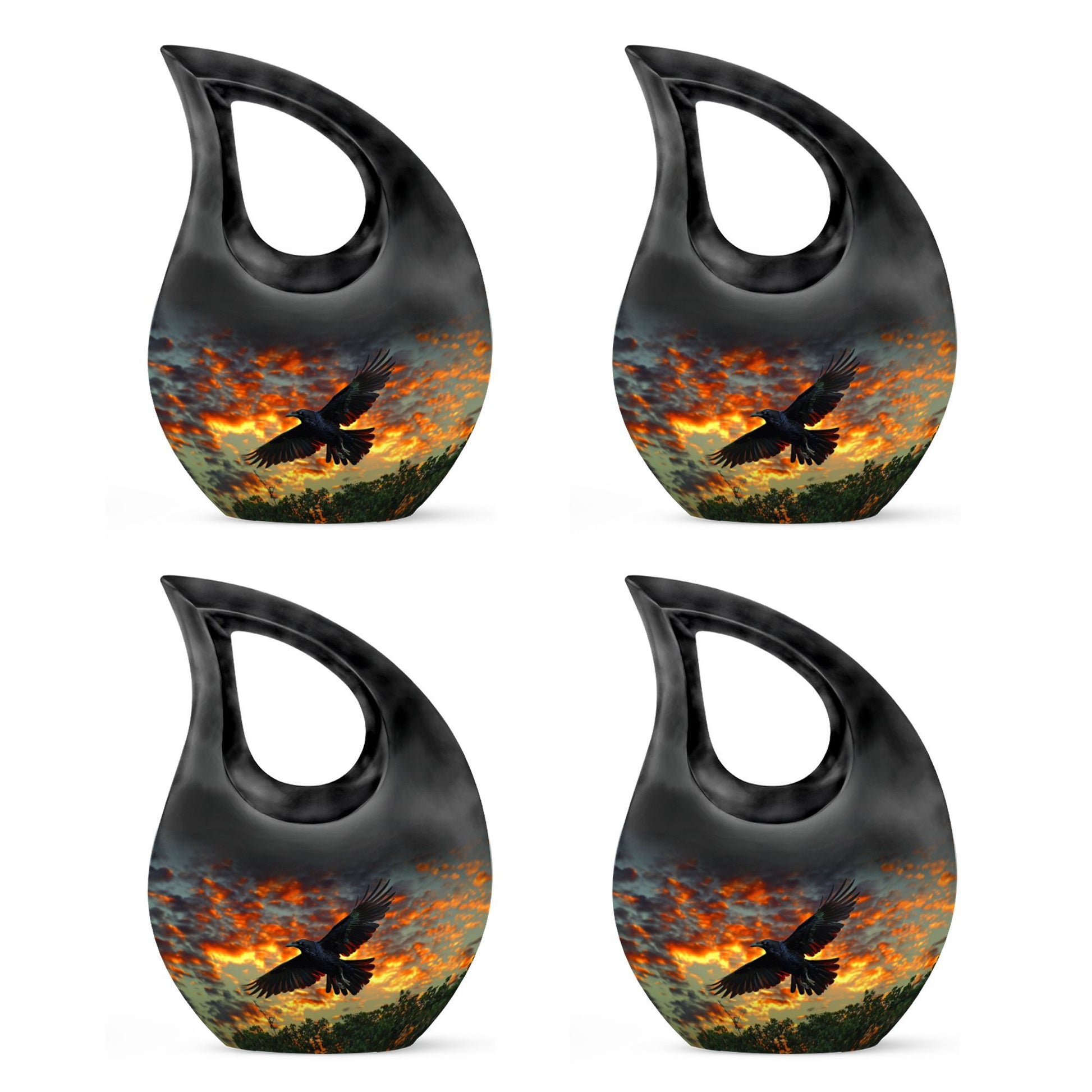 Cross Drop 10 Inch Crow Urn