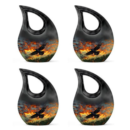 Cross Drop 10 Inch Crow Urn