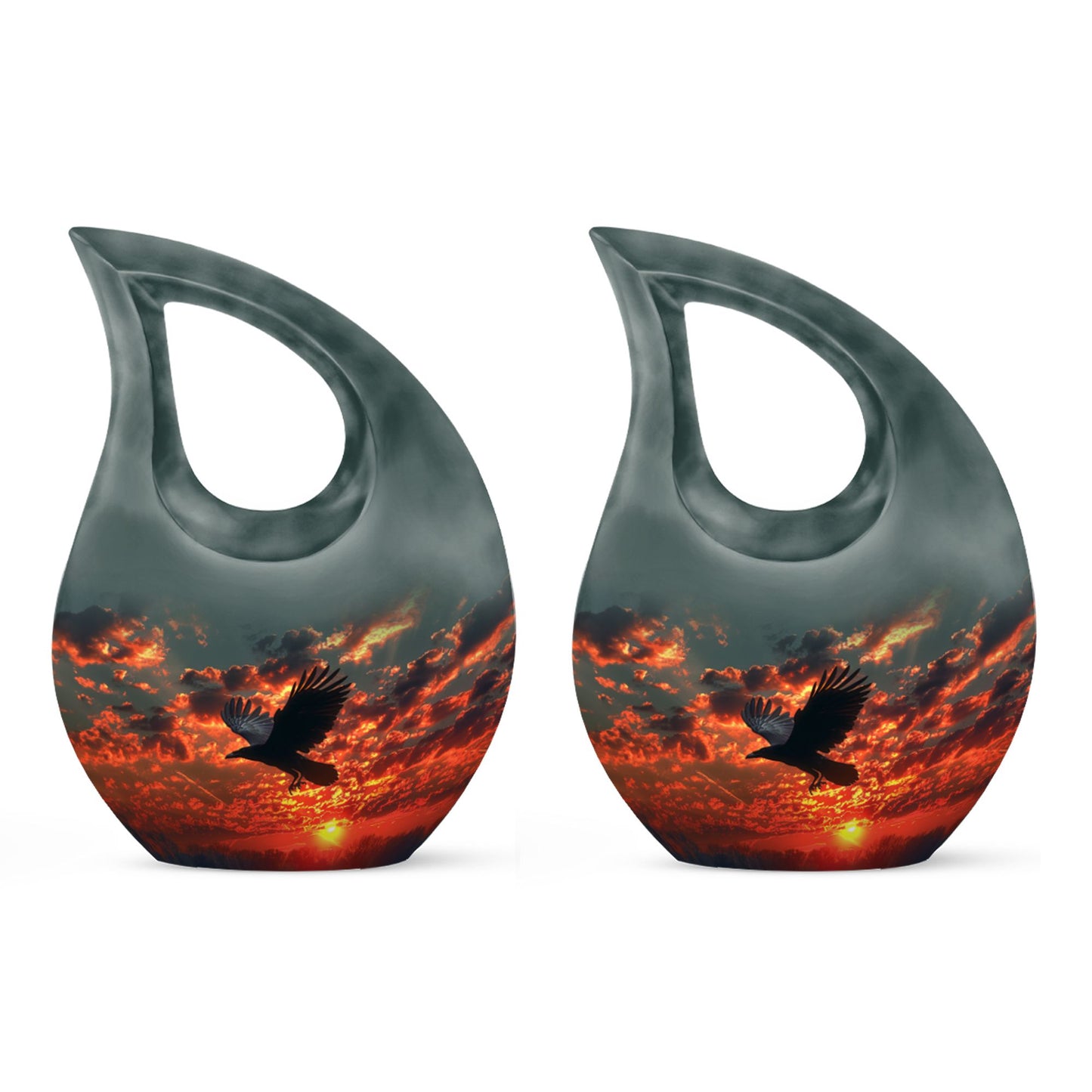 Cross Drop design Crow Urn