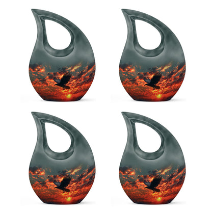 Cross Drop design Crow Urn