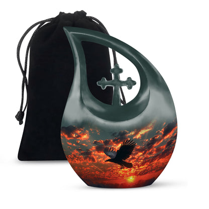 Personalized Religious Cremation Urn for Human Ashes - 10-inch, 200 cu in - Yatskia