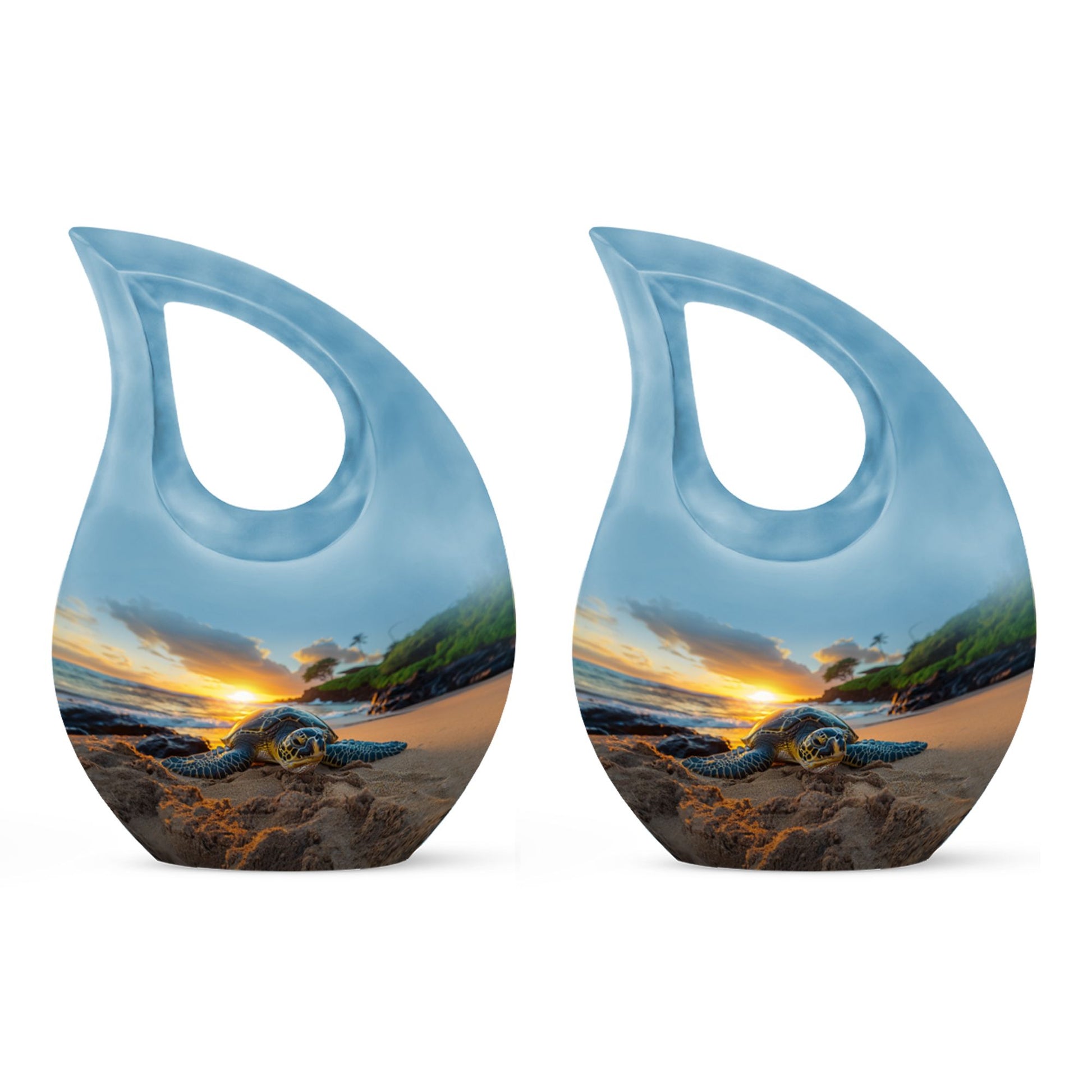 10-inch affordable Turtle Urn with Cross Drop design