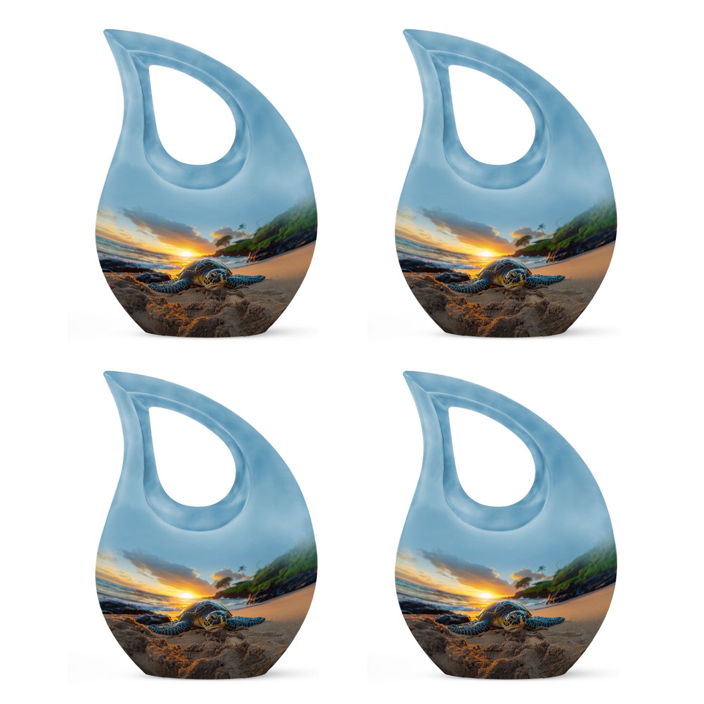 10-inch affordable Turtle Urn with Cross Drop design