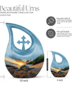 10-inch affordable Turtle Urn with Cross Drop design
