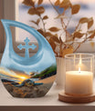 10-inch affordable Turtle Urn with Cross Drop design