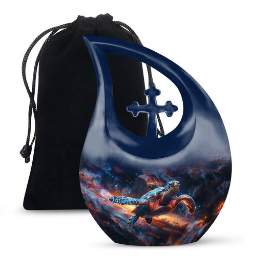 10-inch turtle-themed large cremation urn