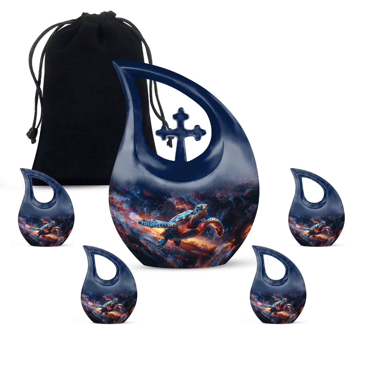 10-inch turtle-themed large cremation urn