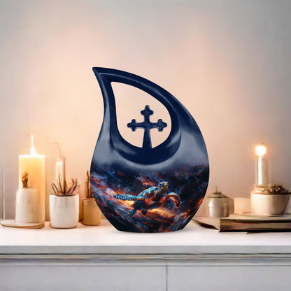 10-inch turtle-themed large cremation urn