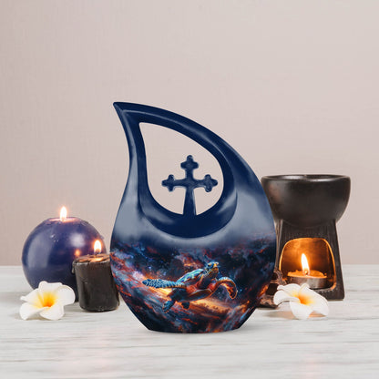 10-inch turtle-themed large cremation urn