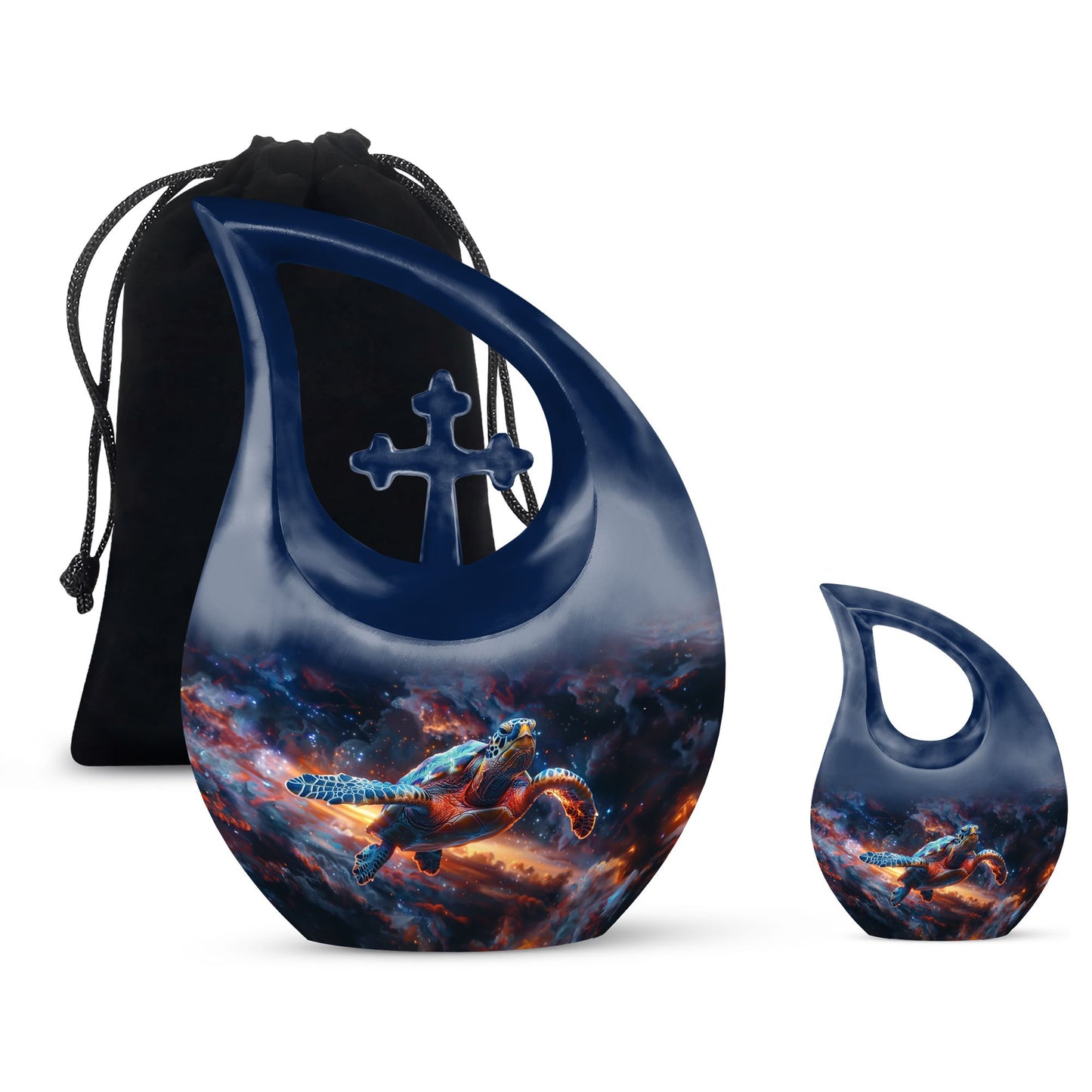 Personalized Turtle Cremation Urn for Adult Male - 10-inch, 200 cu in - Yatskia