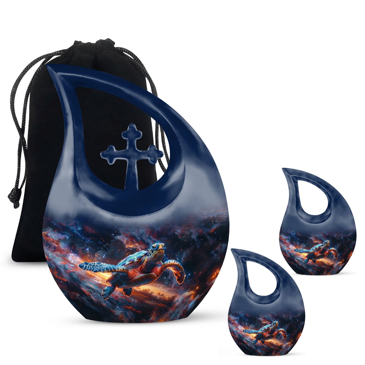 Personalized Turtle Cremation Urn for Adult Male - 10-inch, 200 cu in - Yatskia