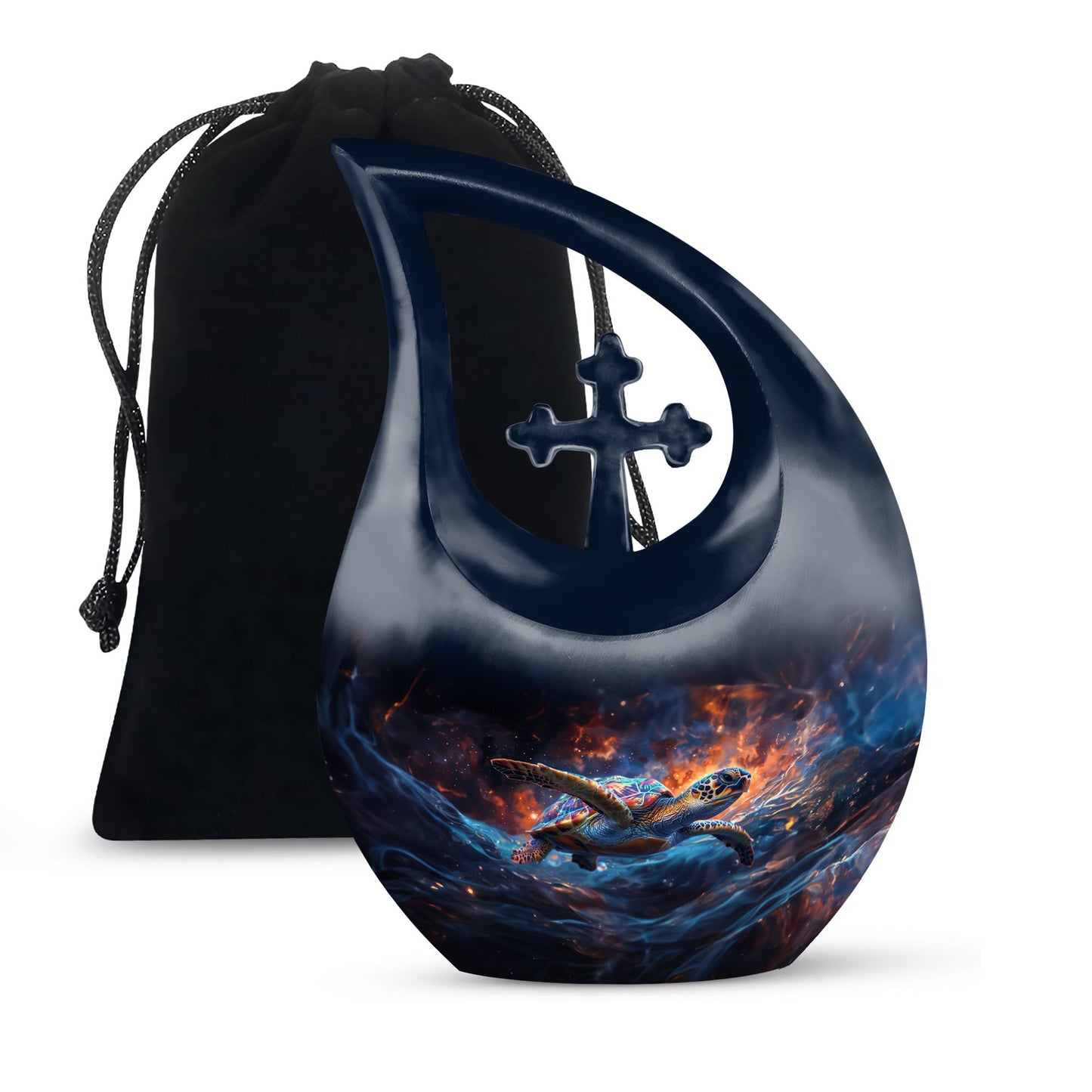 Cross Drop Design Turtle urn for ashes