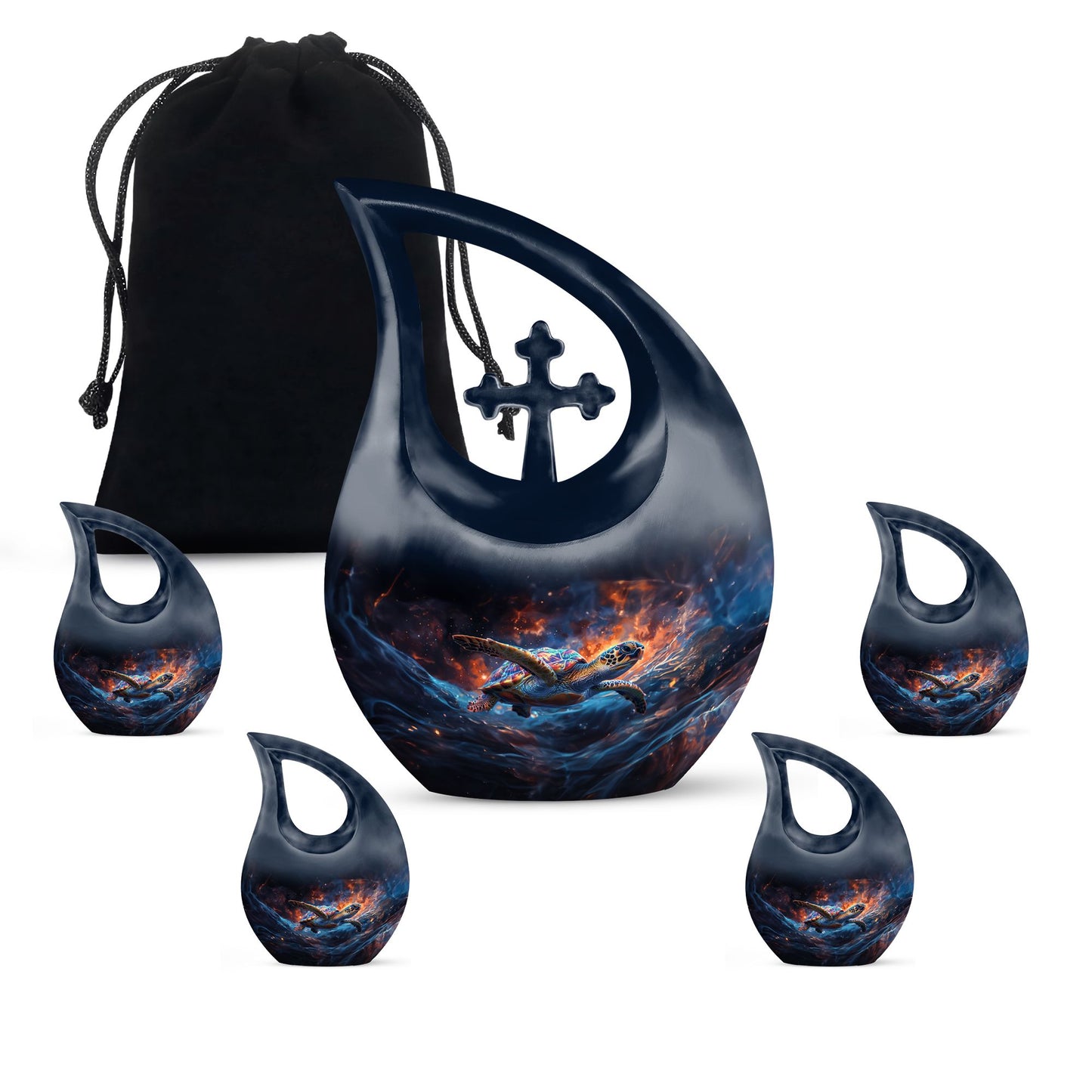 Cross Drop Design Turtle urn for ashes