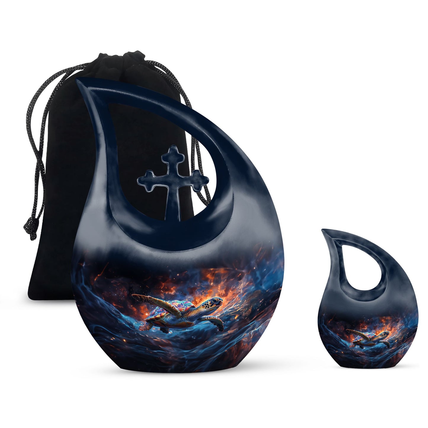Cross Drop Design Turtle urn for ashes