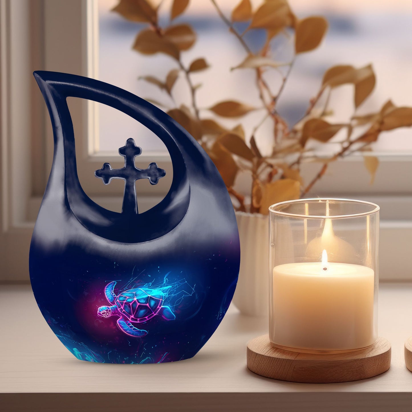 10 Inch Turtle themed urn