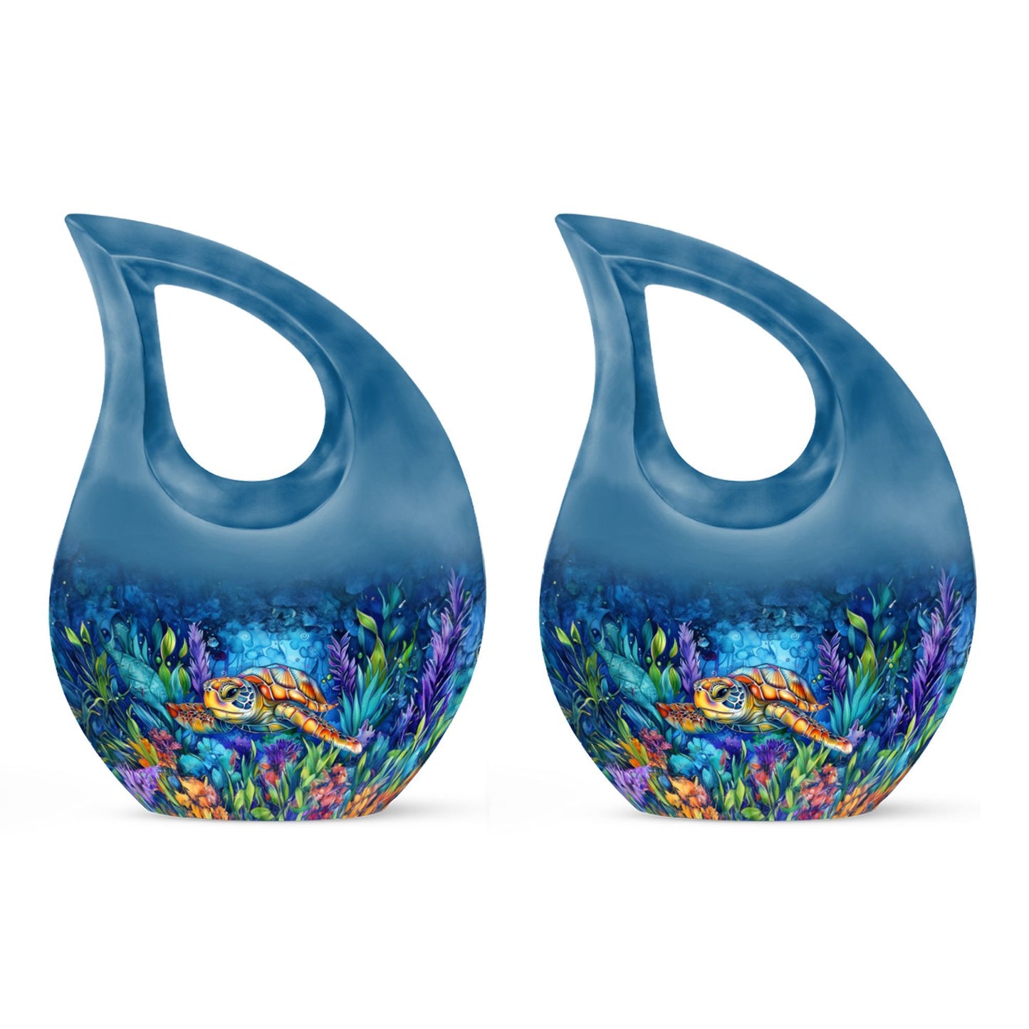 10-inch Turtle themed Cross Drop Design Cremation Urn