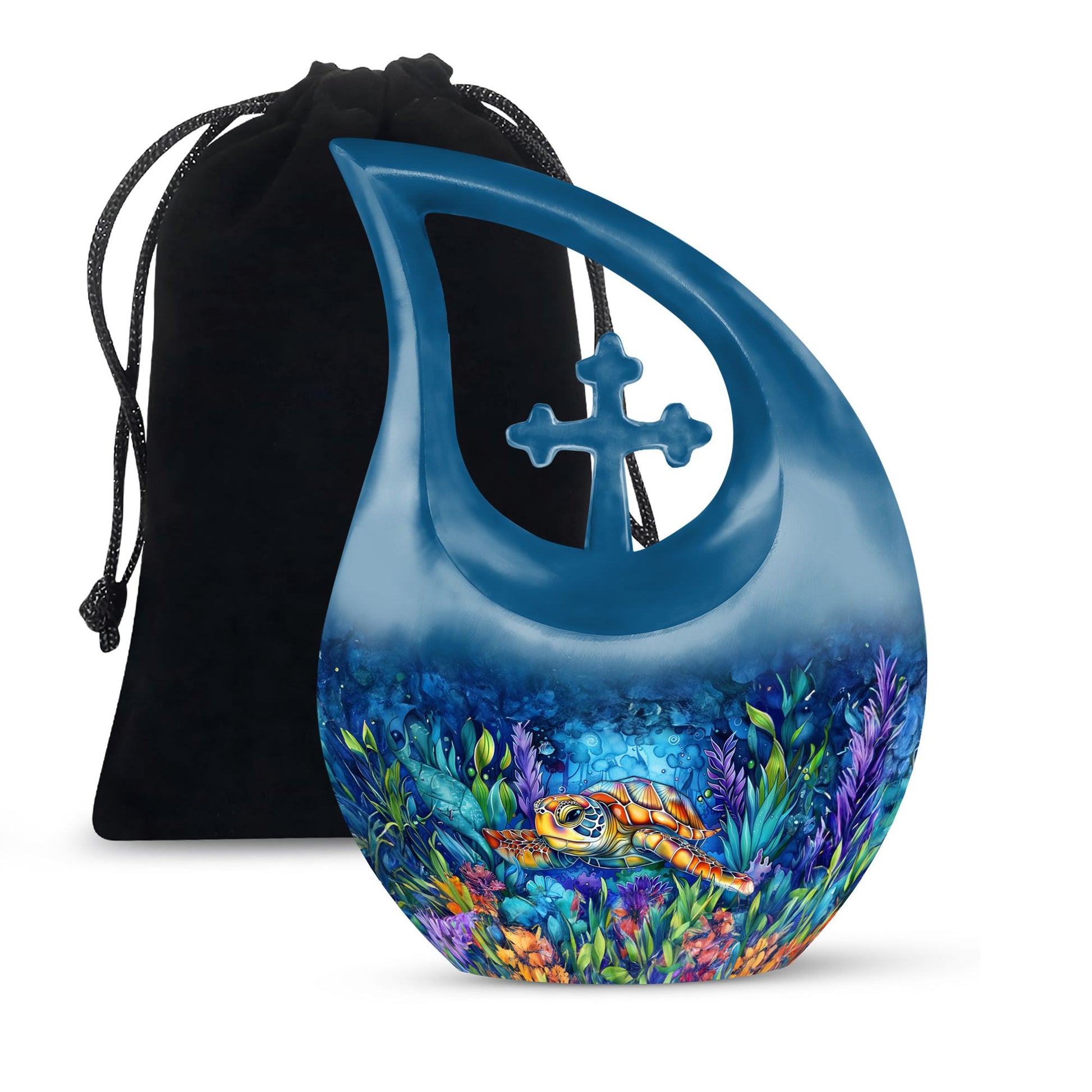 Turtle Theme Large Urn 10 Inch